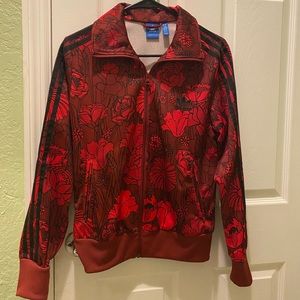 Rare Adidas Red Flowers Roses Print
